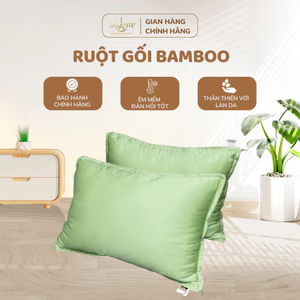 Ruột gối nằm cao cấp Pháp Bamboo Lasante màu xanh vải Tencel 100s gỗ khuynh diệp tự nhiên dày dặn, sang trọng