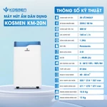 Máy Hút Ẩm Dân Dụng Kosmen KM- 12L/20L/25L/30L/60L/Ngày, Vận Hành Êm Ái, Có Wifi & Sấy Quần Áo - Bảo Hành 2 Năm — ảnh 2