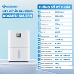 Máy Hút Ẩm Dân Dụng Kosmen KM- 12L/20L/25L/30L/60L/Ngày, Vận Hành Êm Ái, Có Wifi & Sấy Quần Áo - Bảo Hành 2 Năm — ảnh 3