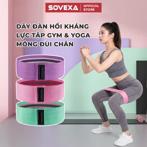 Dây Kháng Lực Đàn Hồi Tập Chân Mông Đùi SOVEXA Dây Miniband Vải Tập Yoga Gym 3 Mức Co Giãn Tại Nhà