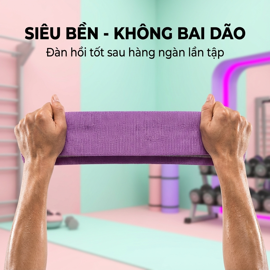 Dây Kháng Lực Đàn Hồi Tập Chân Mông Đùi SOVEXA Dây Miniband Vải Tập Yoga Gym 3 Mức Co Giãn Tại Nhà