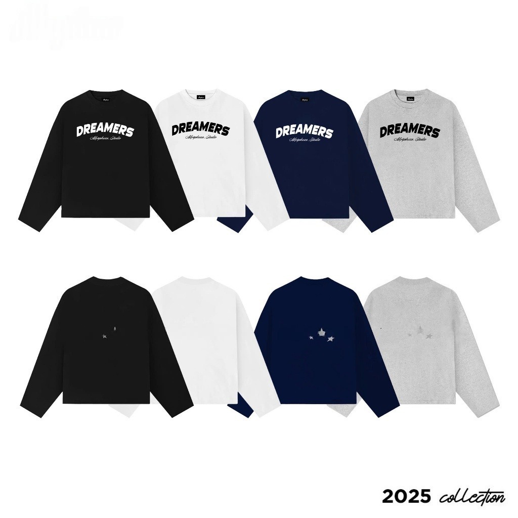 Áo Thun Tay Dài Dreamers form boxy vải thun cotton dày dặn form rộng thoáng mát, năng động,trẻ trung