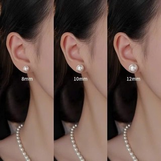 BÔNG TAI ĐÍNH ĐÁ NGỌC TRAI PHONG CÁCH DỄ THƯƠNG 3 SIZE
