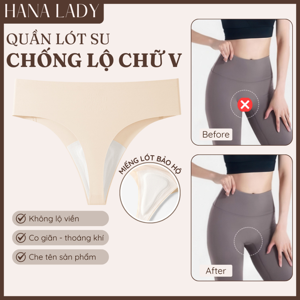 Quần Lót Su Dáng Chữ Y Không Viền Chống Lộ Chữ V, Không Đường May Tàng Hình Cao Cấp HanaLady