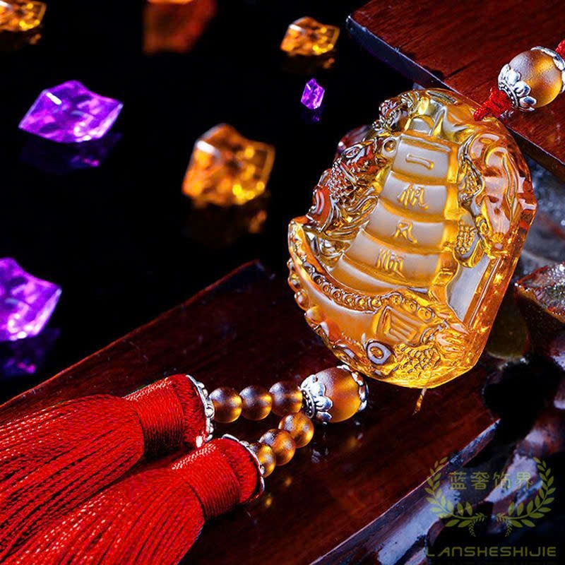 Bảo Thuyền Thủy Tinh Cao Cấp – Thuận Buồm Chiêu Lộc -Vật phẩm treo trang trí xe ôtô - Phụ Kiện Xe ôtô xe hơi