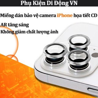Kính bảo vệ camera iPhone viền kim loại chống trầy chống chói cho iPhone 11 12 13 14 15 16 17 Pro Max