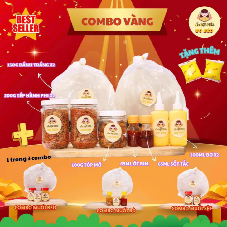 Combo Vàng X2 Topping Bánh Tráng Phơi Sương Muối Tép Và Bơ