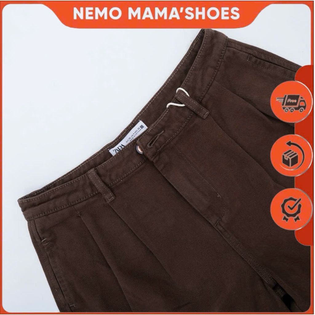 ZARA QUẦN SHORT NỮ DÁNG SUÔNG MÀU NÂU (250722063)