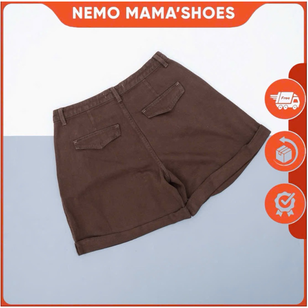 ZARA QUẦN SHORT NỮ DÁNG SUÔNG MÀU NÂU (250722063)