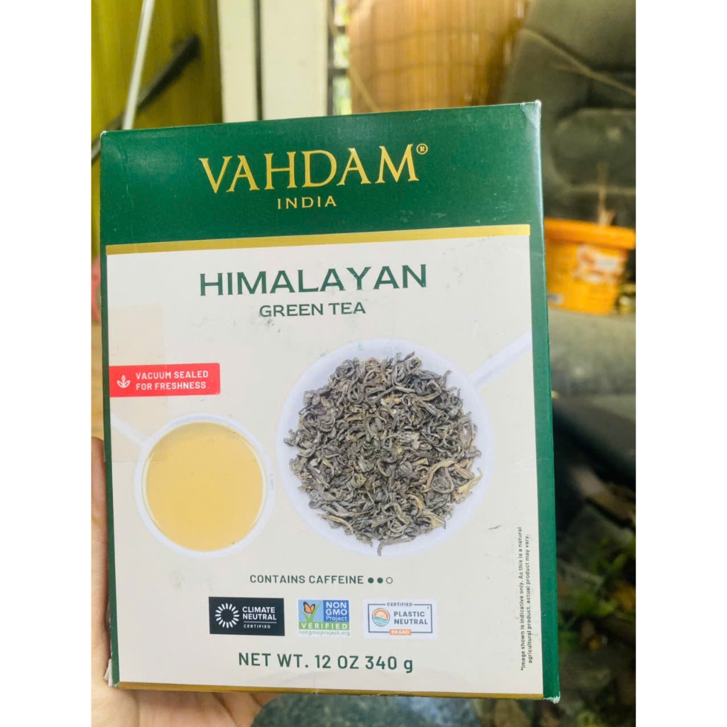 Trà xanh nguyên chất không pha trộn VAHDAM, Green Tea Leaves From Himalayas 100g/ 340g