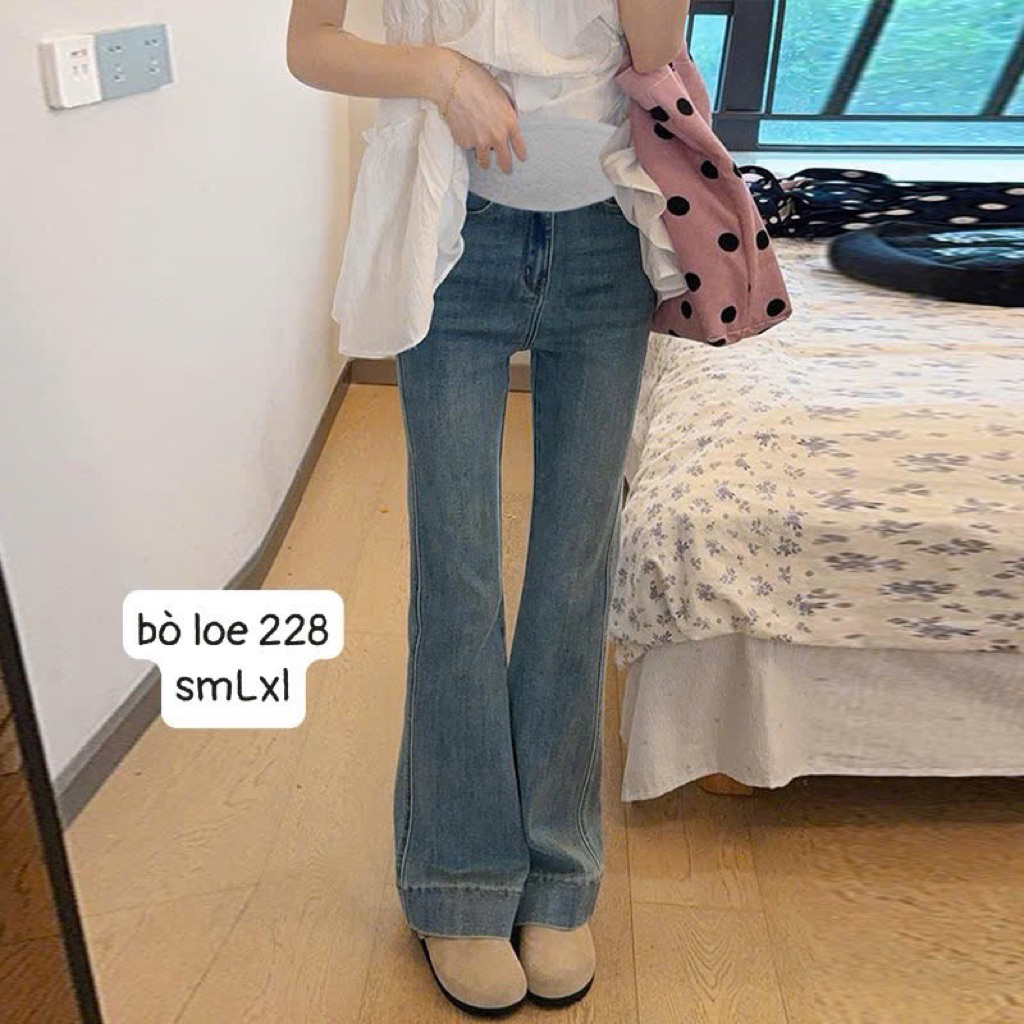 Quần bầu BÒ LE XANH 228 xinh bụng đáp chun chỉnh(smlxl)