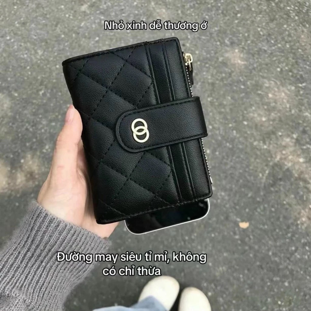 ví cầm tay mini da cá xấu siêu xinh