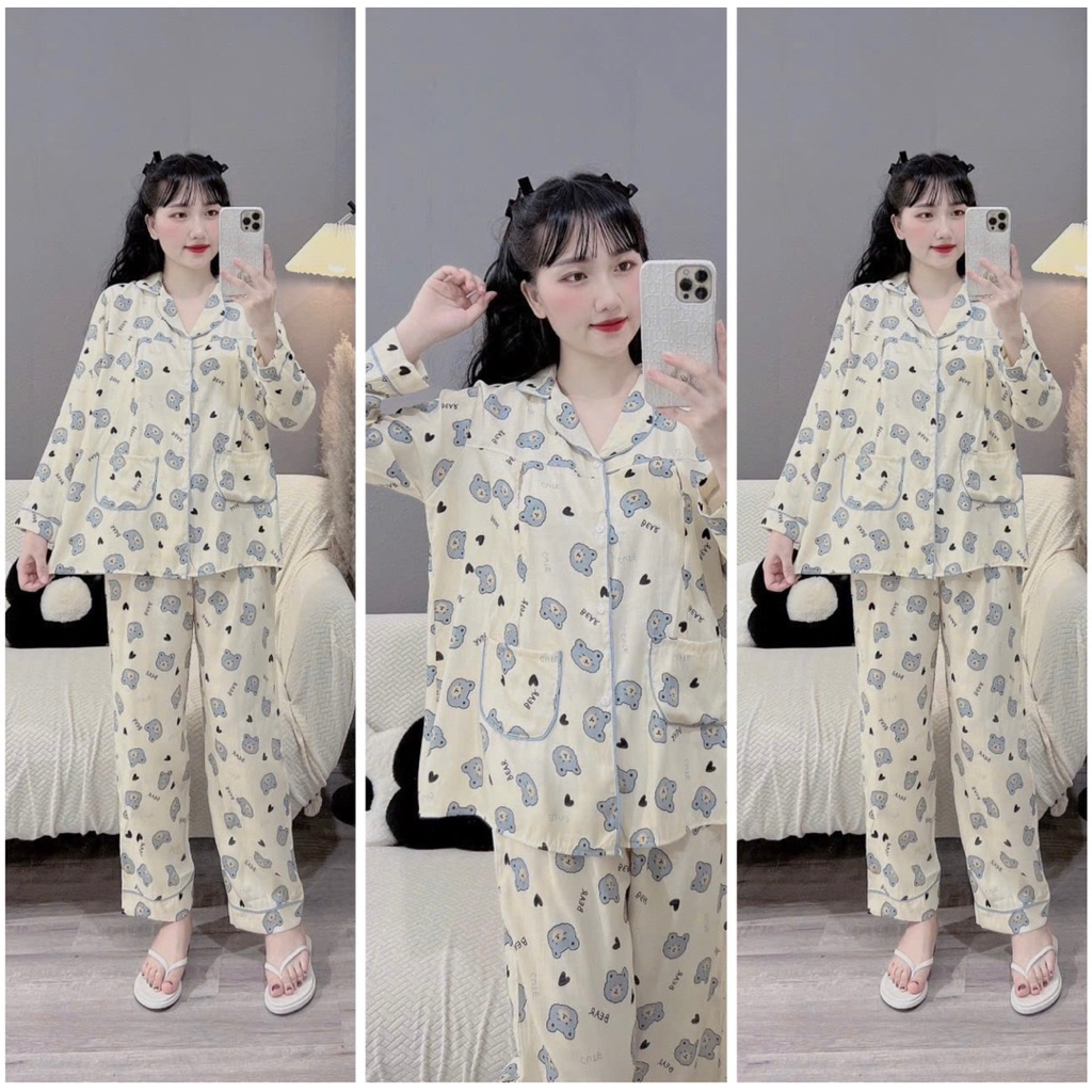 Bộ bầu -bộ sau sinh-BỘ ĐŨI LANH DÀI PIZAMA HÌNH- nhiều hình, tiện lợi