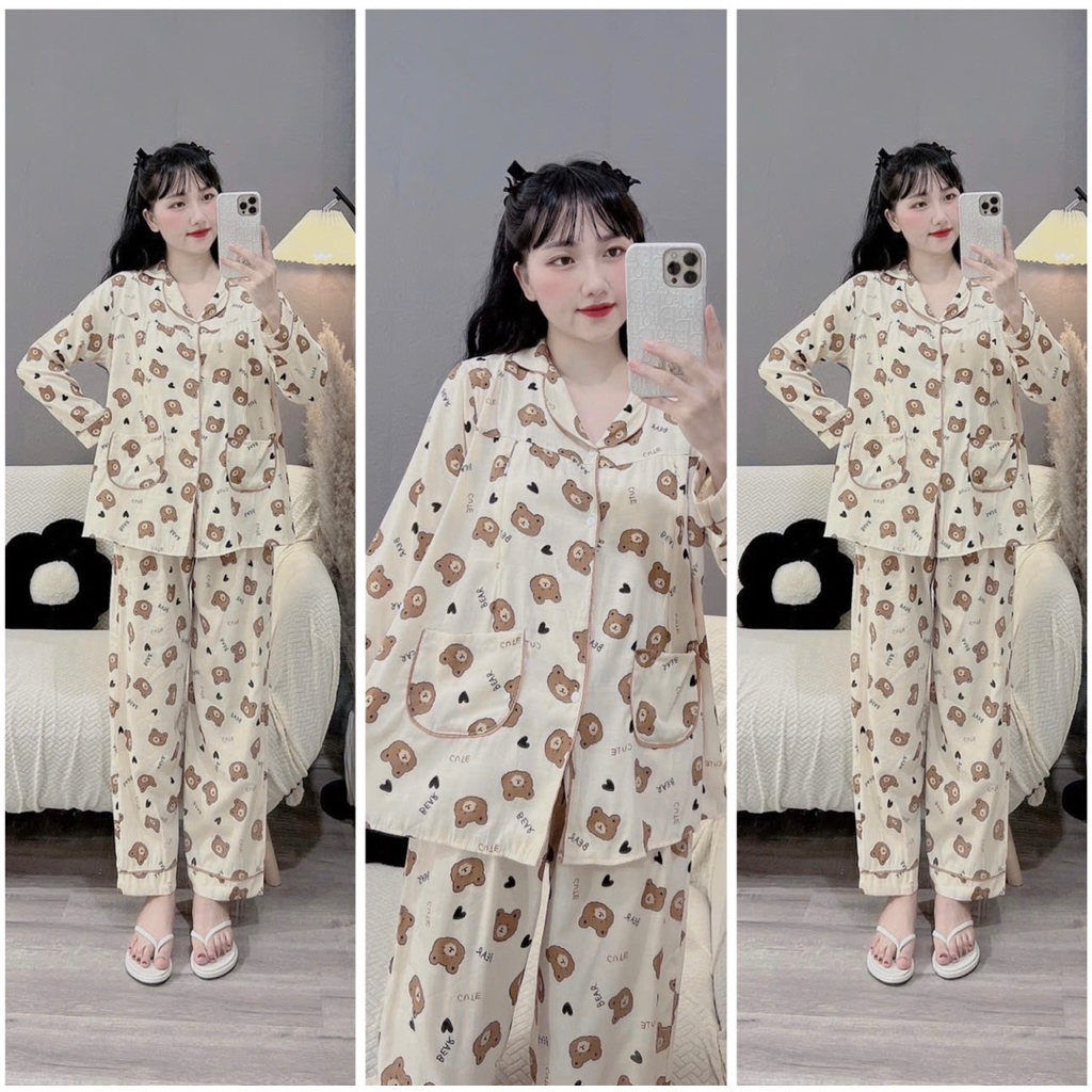 Bộ bầu -bộ sau sinh-BỘ ĐŨI LANH DÀI PIZAMA HÌNH- nhiều hình, tiện lợi
