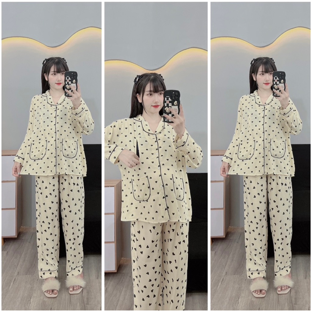 Bộ bầu -bộ sau sinh-BỘ ĐŨI LANH DÀI PIZAMA HÌNH- nhiều hình, tiện lợi