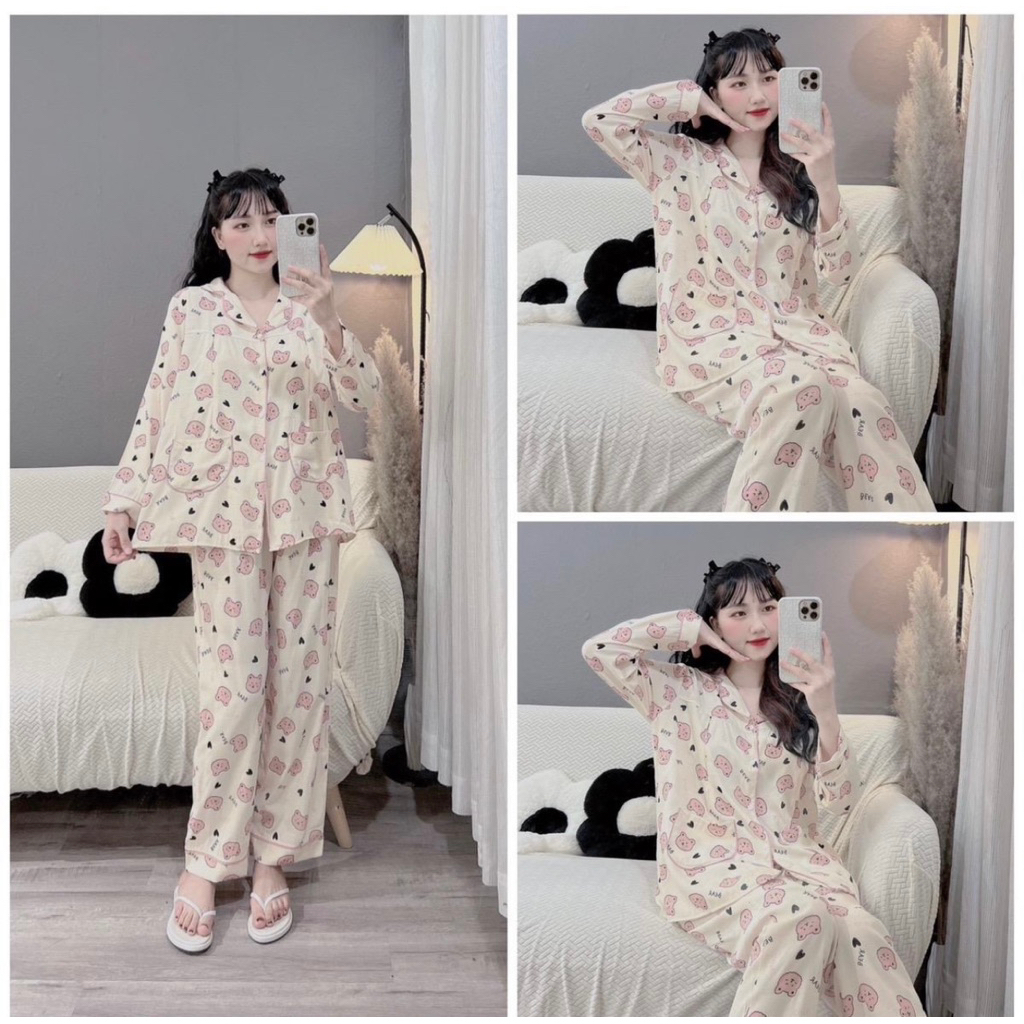 Bộ bầu -bộ sau sinh-BỘ ĐŨI LANH DÀI PIZAMA HÌNH- nhiều hình, tiện lợi