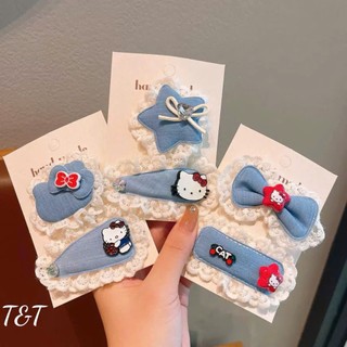Set 2 kẹp nơ mini jean ngôi sao hình nơ cute kẹp mái xinh xắn
