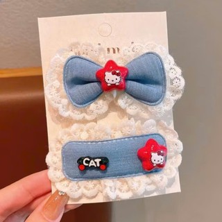 Set 2 kẹp nơ mini jean ngôi sao hình nơ cute kẹp mái xinh xắn