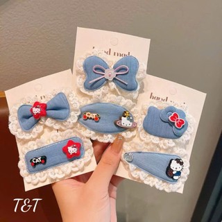 Set 2 kẹp nơ mini jean ngôi sao hình nơ cute kẹp mái xinh xắn