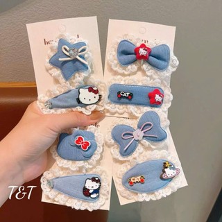 Set 2 kẹp nơ mini jean ngôi sao hình nơ cute kẹp mái xinh xắn