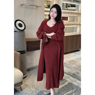 •𝙆𝙞𝙣𝙜𝙨𝙝𝙤𝙥𝙗𝙚𝙖𝙪𝙩𝙮•Set Váy Len Thừng Kèm Choàng Bẻ QC [V85]