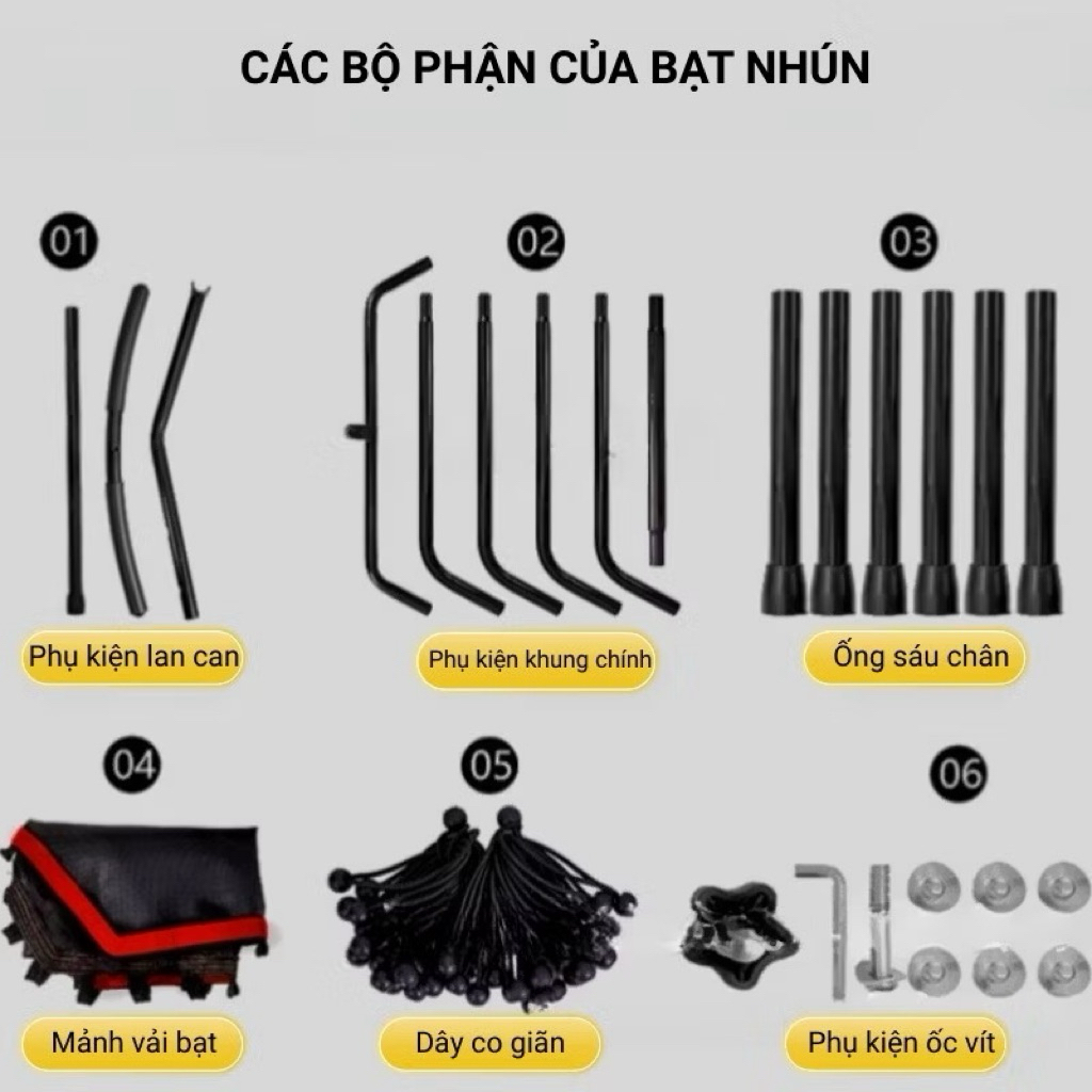 Bạt nhún Trampoline 50 inch , bạt nhún tập thể dục, thảm nhún tập thể dục