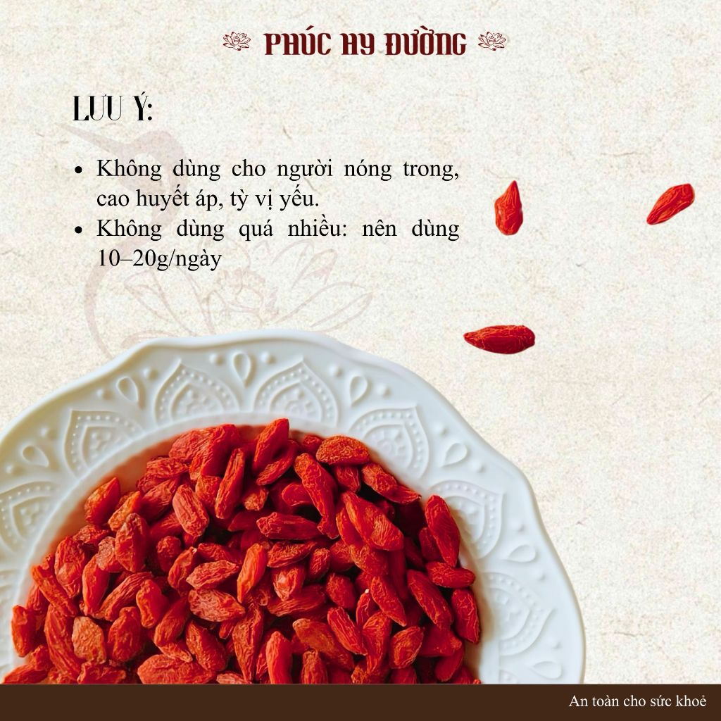 Kỷ tử sấy khô dùng pha trà, giúp đẹp da, sáng mắt, bổ khí huyết, hỗ trợ an thần
