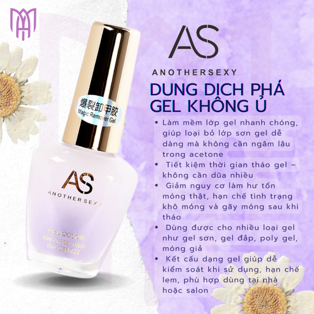 Dung Dịch Phá Gel, Phá Bột Đắp Không Cần Ủ Lâu AS Another Sexy Magic Remover Chính Hãng 15ml