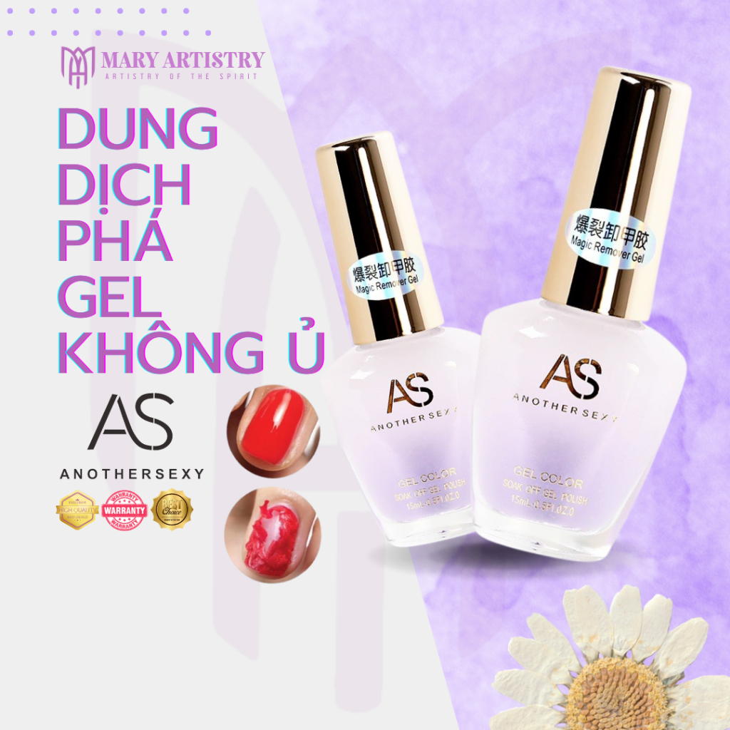 Dung Dịch Phá Gel, Phá Bột Đắp Không Cần Ủ Lâu AS Another Sexy Magic Remover Chính Hãng 15ml