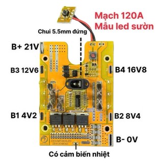 Mạch 5s120a -90a led sườn chân pin m21 dùng cho vỏ pin liion 18650 loại vỏ led sườn.