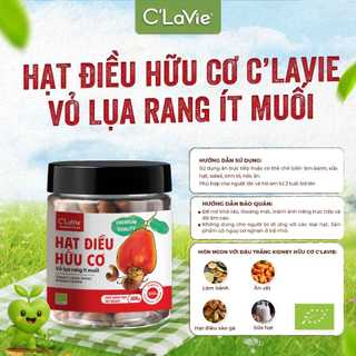 Hạt điều hữu cơ vỏ lụa rang ít muối C'LaVie 200g - Natural Market