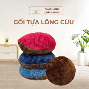 Gối tựa lưng sofa đệm ngồi vải lông cừu, nhồi bông Lasante cao cấp, mềm mại, êm ái