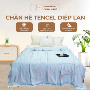 Chăn hè chần bông Tencel thêu Diệp Lan LASANTE cao cấp, mát mẻ, mềm mại kích thước 2mx2m3