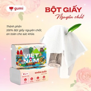 Thùng 42 gói giấy ăn cao cấp Gumi 3 lớp / 4 lớp mềm mịn, tiện lợi Khăn Giấy để Phòng Khách