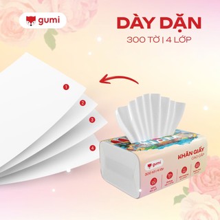 Thùng 42 gói giấy ăn cao cấp Gumi 3 lớp / 4 lớp mềm mịn, tiện lợi Khăn Giấy để Phòng Khách