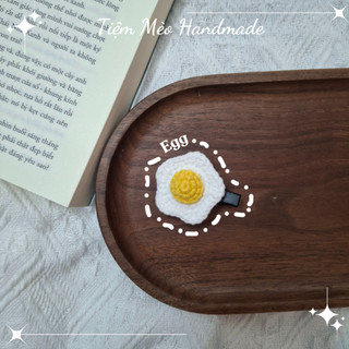 [Ảnh Thật +Sẵn hàng] Kẹp Tóc Trứng Len Handmade