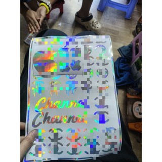 1 bộ tem dán trang trí xe điện xe máy, kèm 5 quả