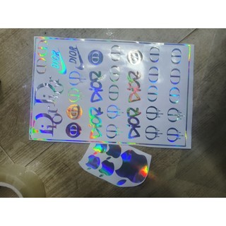 1 bộ tem dán trang trí xe điện xe máy, kèm 5 quả