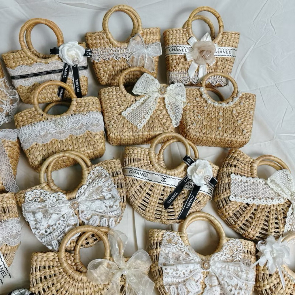 Túi cói ⚡ CỰC HOT ⚡ Túi lục bình Vintage đi biển, chụp ảnh decor, kiểu dáng siêu đẹp