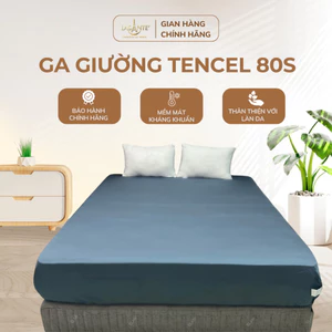 Ga giường lụa Tencel 80s Lasante cao cấp trơn màu, drap bo chun trải nệm mềm mát nhiều kích thước