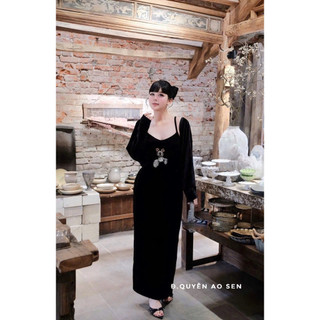 SET VÁY 2S NHUNG KÈM ÁO LỆ VI THÊU MICKEY HOT