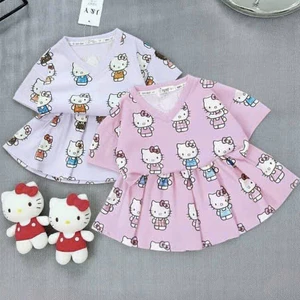 Bộ váy xếp ly kèm áo in full hình hellokitty cho bé gái KHÔNG KÈM GẤU.V08
