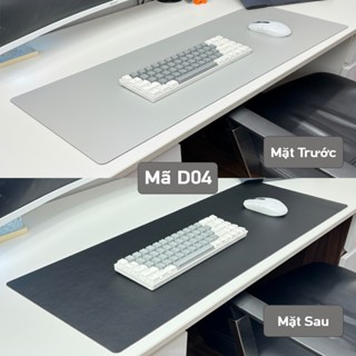 DeskPad Da PU 2 Mặt Cỡ Lớn Màu Xám/Đen Pastel  - Chống Nước - Chống Trầy - Dễ Vệ Sinh