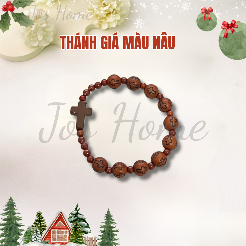 Vòng Tay Mân Côi Thiếu Nhi 10 Hạt Thánh Giá Màu. Quà Tặng Ý Nghĩa