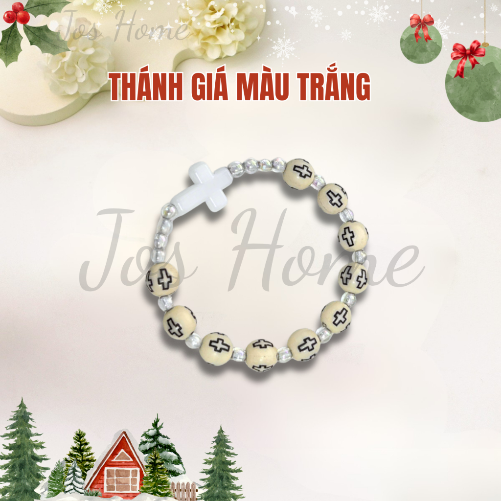 Vòng Tay Mân Côi Thiếu Nhi 10 Hạt Thánh Giá Màu. Quà Tặng Ý Nghĩa