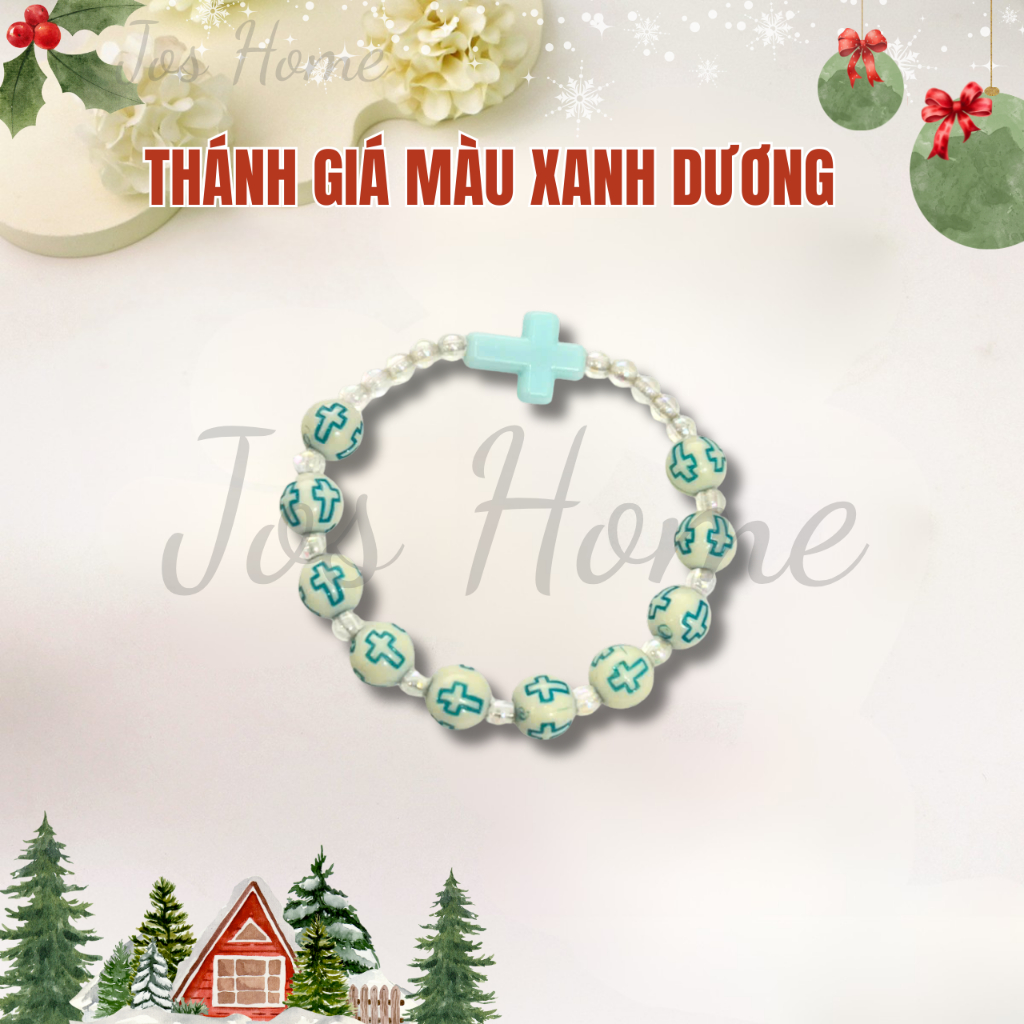 Vòng Tay Mân Côi Thiếu Nhi 10 Hạt Thánh Giá Màu. Quà Tặng Ý Nghĩa