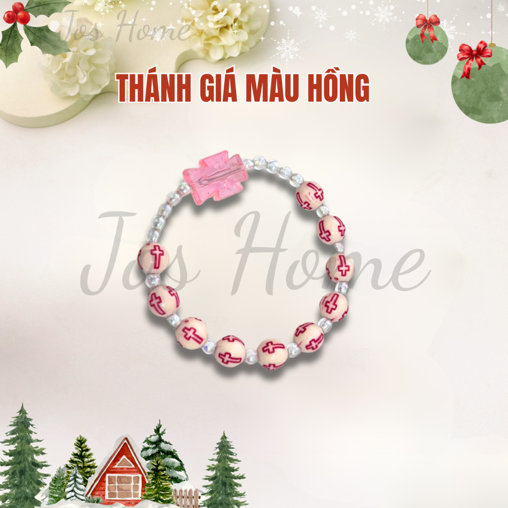 Vòng Tay Mân Côi Thiếu Nhi 10 Hạt Thánh Giá Màu. Quà Tặng Ý Nghĩa