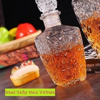 Chai Thủy Tinh Đựng Rượu Decor Họa Tiết Nổi Đẹp