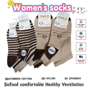 Vớ/Tất Nữ Cổ Ngắn Cao Cấp Chất Cotton Mềm Dày Dặn Thoáng Mát Thấm Hút Mồ Hôi.