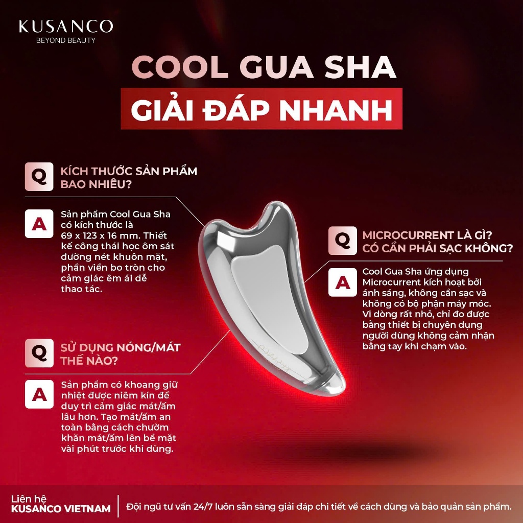 Dụng cụ Guasha Massage Mặt Microcurrent Cool Gua Sha KUSANCO – Thư Giãn & Chăm Sóc Da Mặt | BigBuy360 - bigbuy360.vn